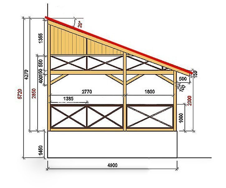 Схема-чертеж террасы для загородного дома